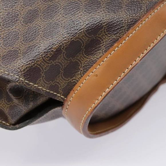 CELINE Macadam Canvas Shoulder Bag PVC Leather Brown Auth 92566 - Picture 9 of 16